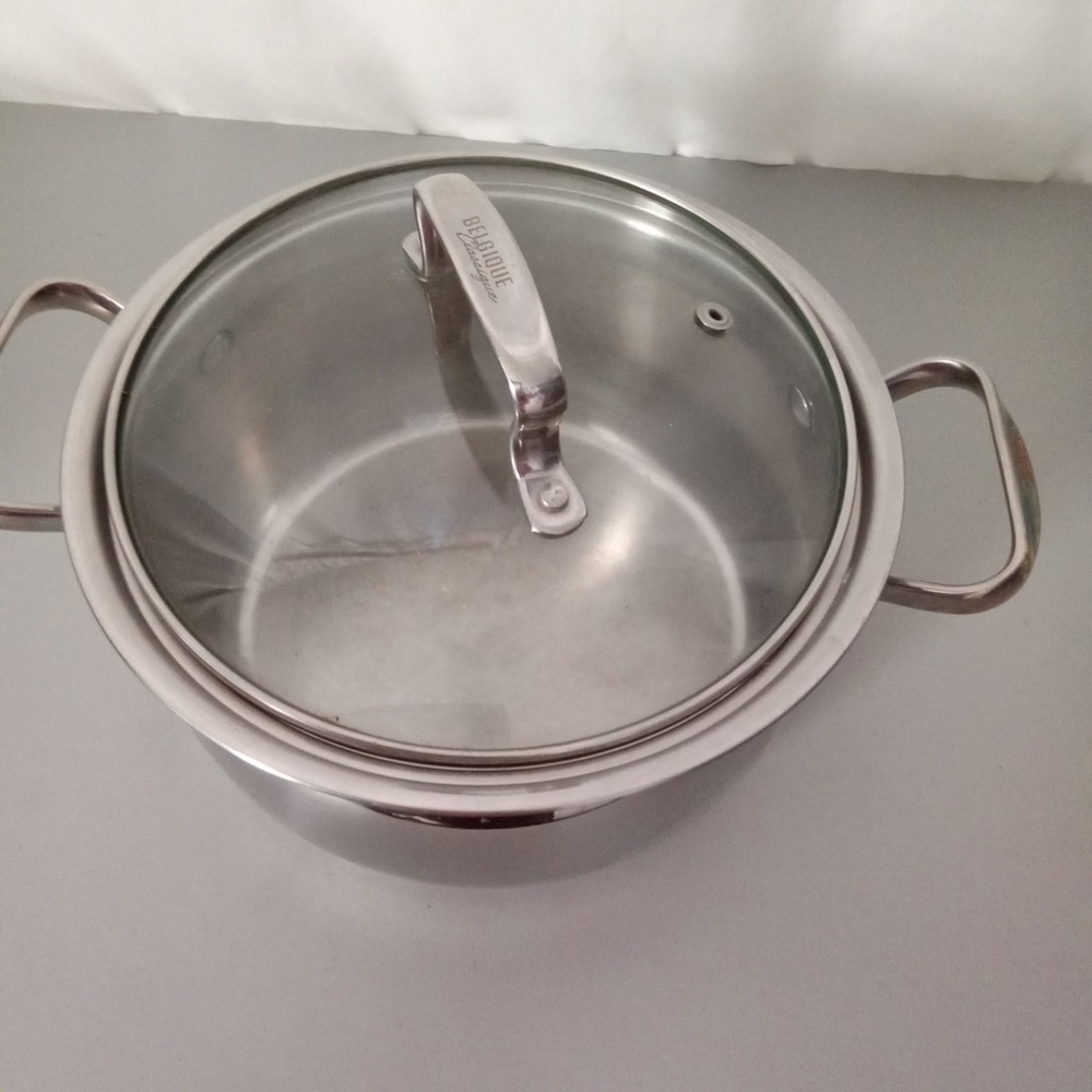 Belgique Classique 3 QT Stainless Steel Stockpot with Glass Lid 10539